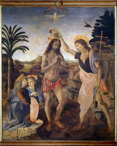 O batismo de Cristo - óleo e tempera no painel