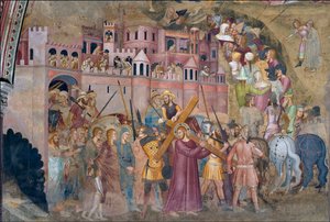 Cristo carregando a Cruz - Fresco na Capela Espanhola por Andrea di Bonaiuto