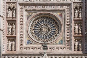 RosÈ, janela, santa maria, Assunta, catedral, orvieto, úmbria, itália