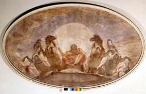 A carruagem do Apollo. Andrea Appiani (1754-1817). Pintura. Pinacoteca de Brera. Milão de Andrea the Elder Appiani