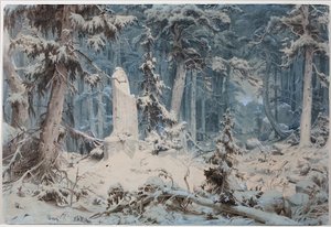 Floresta nevada de Andreas Achenbach