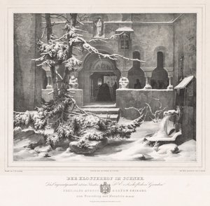 Adro com neve, c. 1835 de Andreas Borum