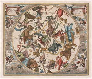 Mapa celeste de 1660 - Haemisphaerium Stellatum Boreale Antiquum de Andreas Cellarius