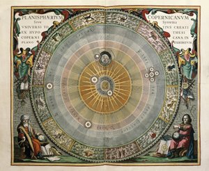 Representação do Universo como o modelo de Copérnico de Andreas Cellarius