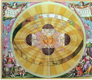 Scenographia: Carta Astrológica Systematis Copernicani (c.1543) elaborada por Nicolau Copérnico (1473-1543), de 