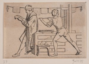 Johannes Gutenberg em sua oficina