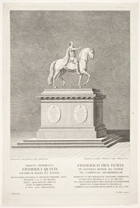 A estátua equestre de Frederik V na Praça do Castelo de Amalienborg de Andreas Heckel