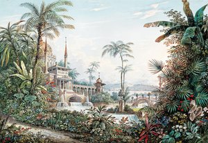 Cenário para a ópera O Rapto do Serralho de Wolfgang Amadeus Mozart, 1842.