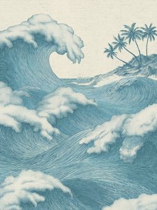 Ondas tropicais a rebentar