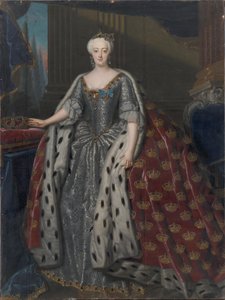 Sofia Madalena de Brandemburgo-Kulmbach 1700-1770, rainha da Dinamarca e Noruega, 1739. de Andreas Møller