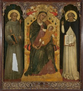 Inglês americano:  Madonna and Child with Saints Madonna and Child with Saints