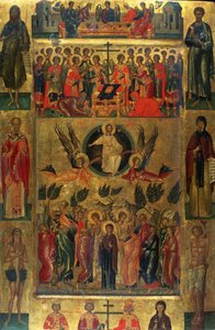 A Ascensão de Cristo com o Hetoimasia, século XV