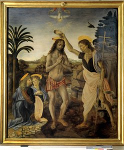 Batismo do Cristo c. 1475 - 1478 de Andreea and Vinci Leonardo da Verrocchio