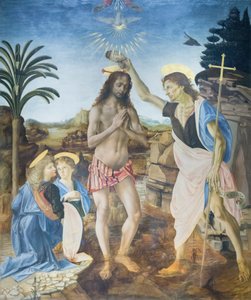 O baptismo de Cristo de Andreea & Vinci Leonardo da (1452 1519) Verrocchio