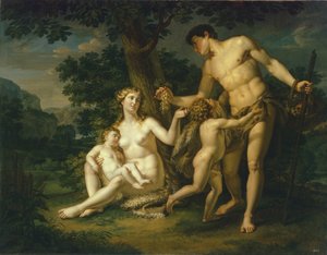 Adão e Eva com crianças debaixo de uma árvore, 1803 de Andrei Ivanovich Ivanov