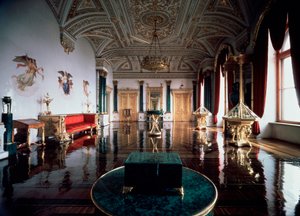 O salão malaquita do palácio de inverno, 1837-1839. de Andrei Ivanovich Stakenschneider