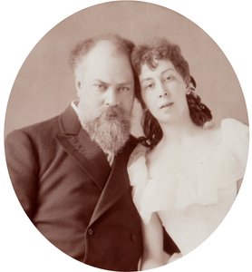 Konstantin Makovsky, artista russo, com sua esposa, década de 1880