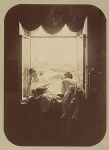 [Duas Moças à Janela], c. 1870. de Andrei Osipovich Karelin