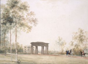 Porta de entrada para o parque em Tsarskoye Selo, depois de 1821