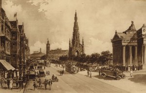 Edimburgo: Princes Street from the Mound (litho)