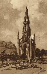 Edimburgo: O Monumento Scott, Princes Streek (litho)