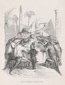 Amigos, o sábio coloca sua glória em comer bem de Cenas do Privado ..., ca. 1837-47.