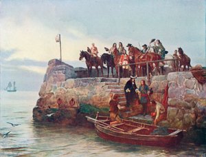 Uma causa perdida: A fuga de James II após a Batalha de Boyne de Andrew Carrick (after) Gow