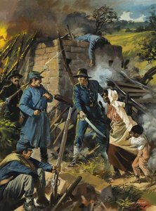 John Brown, em 30 de agosto de 1856, interceptando um grupo de homens pró-escravatura (guache sobre papel) de Andrew Howat