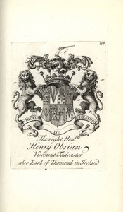 Brasão e brasão do honorável Henry OBrien, Visconde Tadcaster, 8º Conde de Thomond na Irlanda de Andrew Johnston