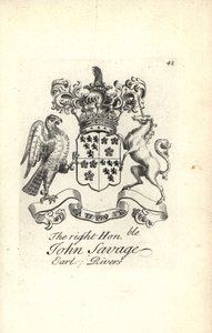Brasão e brasão do honorável John Savage, 5º Conde dos Rios de Andrew Johnston