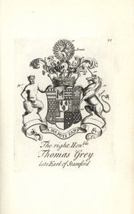 Brasão e brasão do honorável Thomas Grey, 2º Conde de Stamford de Andrew Johnston