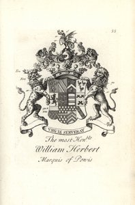 Brasão e brasão do honorável William Herbert, 2º Marquês de Powis de Andrew Johnston