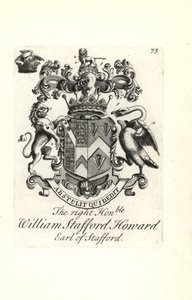 Brasão e brasão do honorável William Stafford Howard, 2º Conde de Stafford