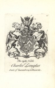 Brasão e brasão do nobre direito Charles Douglas, 3º Duque de Queensberry e Dover de Andrew Johnston
