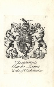 Brasão e brasão do nobre Charles Lenos ou Charles Lennox de Andrew Johnston