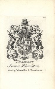Brasão e brasão do nobre James Hamilton direito, 5º Duque de Hamilton e Brandon de Andrew Johnston