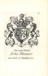 Brasão e brasão do nobre John Manners, 2º Duque de Rutland de Andrew Johnston