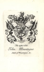 Brasão e brasão do nobre John Montagu, 2º Duque de Montagu 1690-1749 de Andrew Johnston