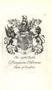 Brasão e brasão do nobre Peregrino Osborne, 2º Duque de Leeds de Andrew Johnston