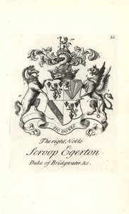 Brasão e brasão do nobre escroba Egerton de Andrew Johnston