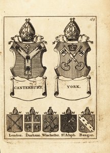 Brasão dos Bispos de Canterbury, York, Londres, Durham, Winchester, St. de Andrew Johnston