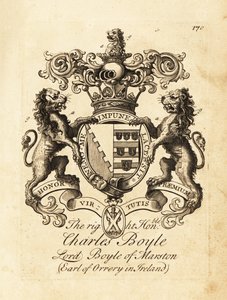 Brasão do Honorável Charles Boyle, Lord Boyle de Marston, 4º Conde de Orrery na Irlanda de Andrew Johnston