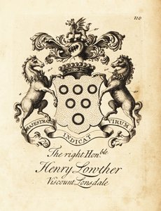 Brasão do Honorável Honorável Henry Lowther, 3º Visconde Lonsdale (1694-1751) de Andrew Johnston