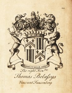 Brasão do Honorável Thomas Belasyse, Earl Fauconberg ou Thomas Belassys, Visconde Fauconberg (1699-1774) de Andrew Johnston