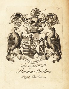 Brasão do Honorável Thomas Onslow, Senhor Onslow, 2º Barão Onslow de Andrew Johnston