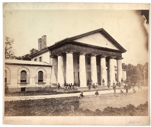 Frente de Arlington House, 28 de junho de 1864 (foto sépia)