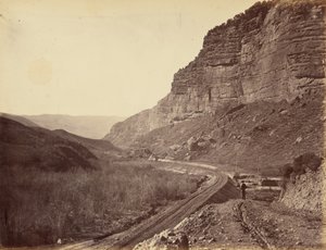 Placa 30. Vista do Cânion do Eco, a partir do Rochedo da Morte, 1869 (foto) de Andrew Joseph Russell