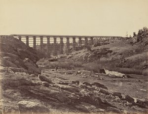 Placa 7. Ponte de Dale Creek, vista geral, 1869 (foto) de Andrew Joseph Russell