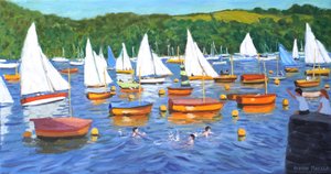 Fowey Regatta, 2025 (óleo sobre tela) de Andrew Macara