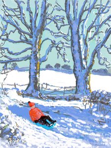 Trenó em Derbyshire, 2021 (impressão Ipad) de Andrew Macara